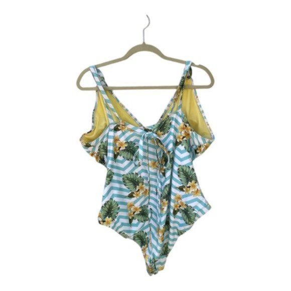 Marilyn Monroe Tropical Floral/Palm Leaf Print One-Piece Bathing Suit Sz 2X - Picture 4 of 8
